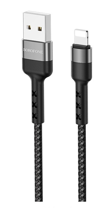 USB kabelis Borofone BX34 Lightning 1.0m juodas