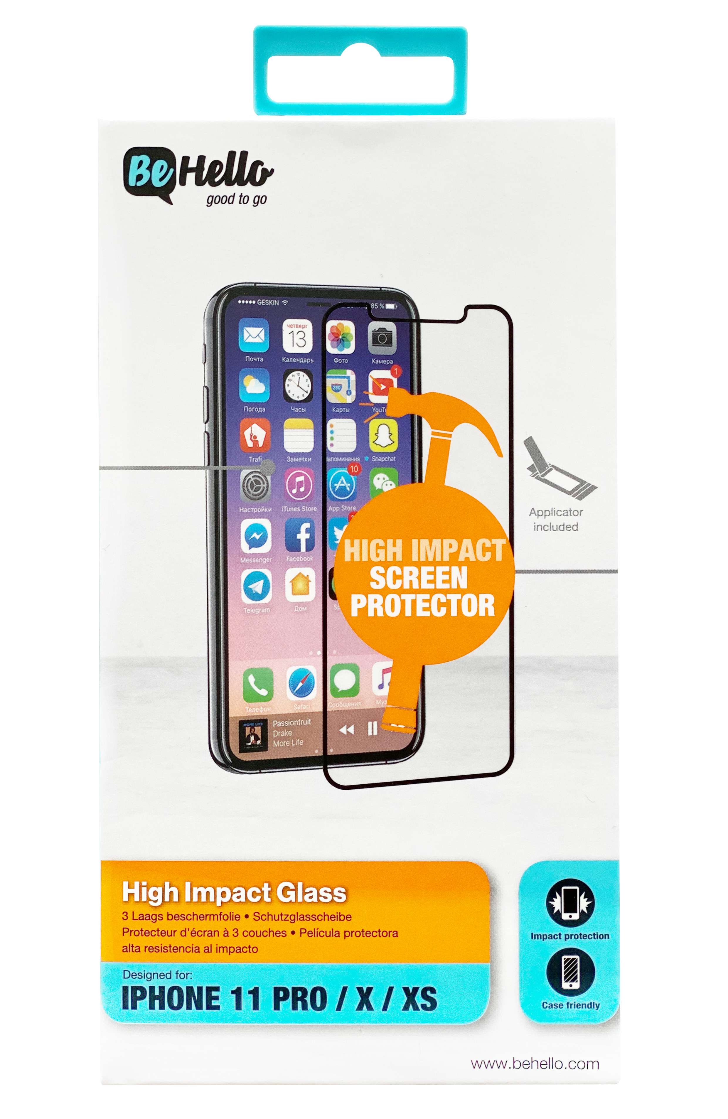 LCD apsauginis stikliukas BeHello High Impact Glass 3D Samsung A415 A41
