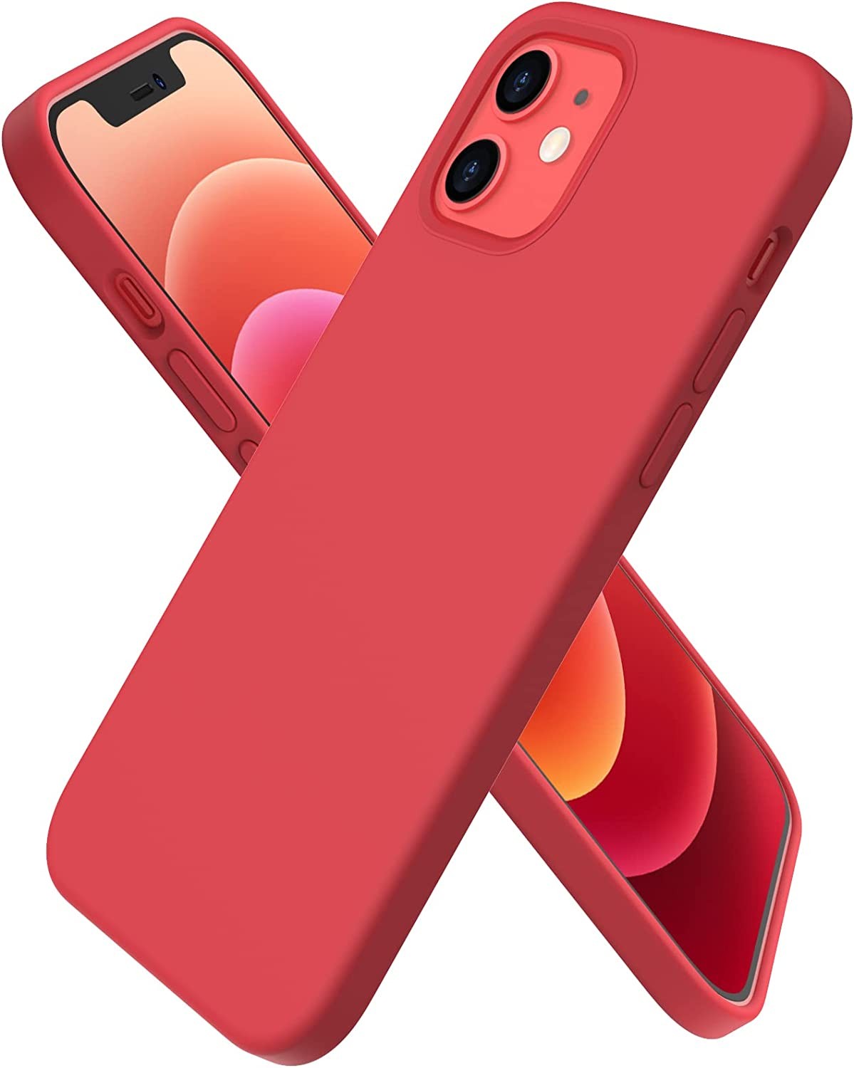 Dėklas Liquid Silicone 1.5mm Apple iPhone 12 raudonas