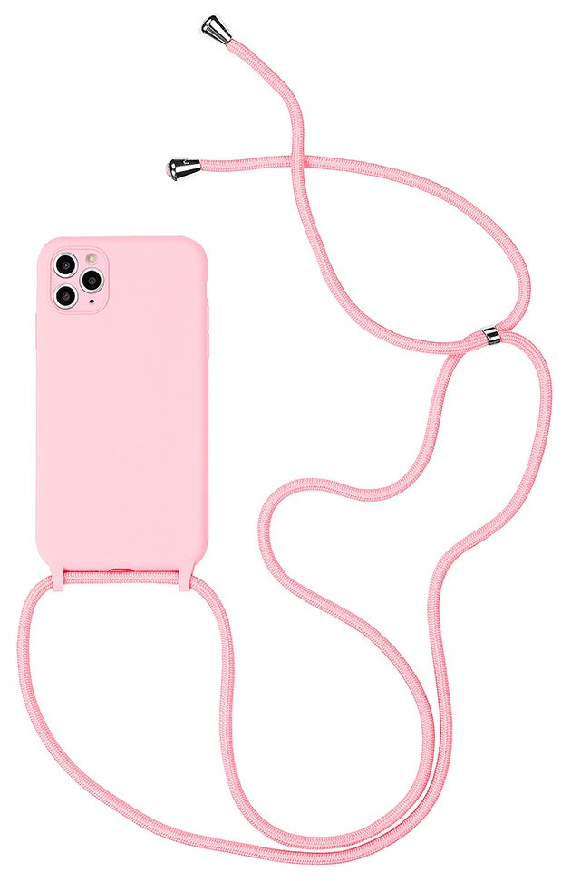 Dėklas Strap Silicone Case Apple iPhone 12 Pro Max rožinis