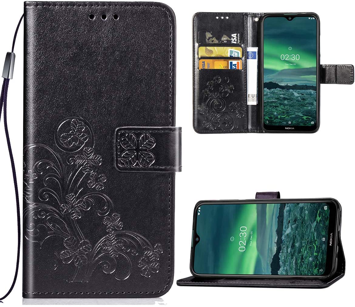 Dėklas Flower Book Samsung A525 A52 4G/A526 A52 5G/A528 A52s 5G juodas
