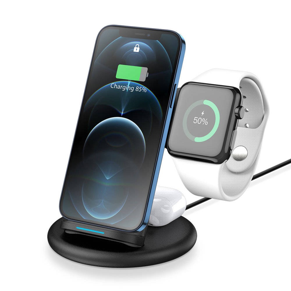 Įkroviklis belaidis Dux Ducis C7 3in1 Phone, Apple Watch, Airpods 15W juodas