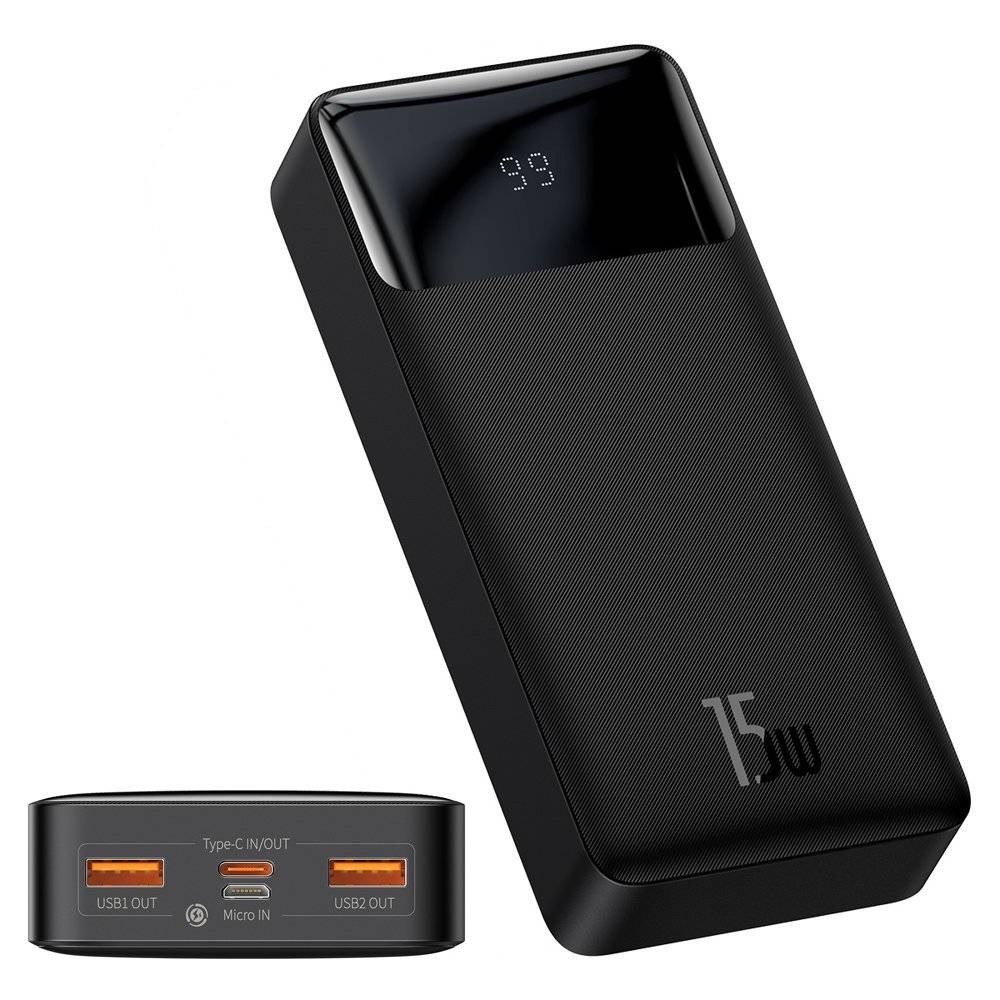 Išorinė baterija Power Bank Baseus Bipow 2xUSB + Type C - PD 3.0 Quick Charge 3.0 15W 20000mAh balta PPDML-J02