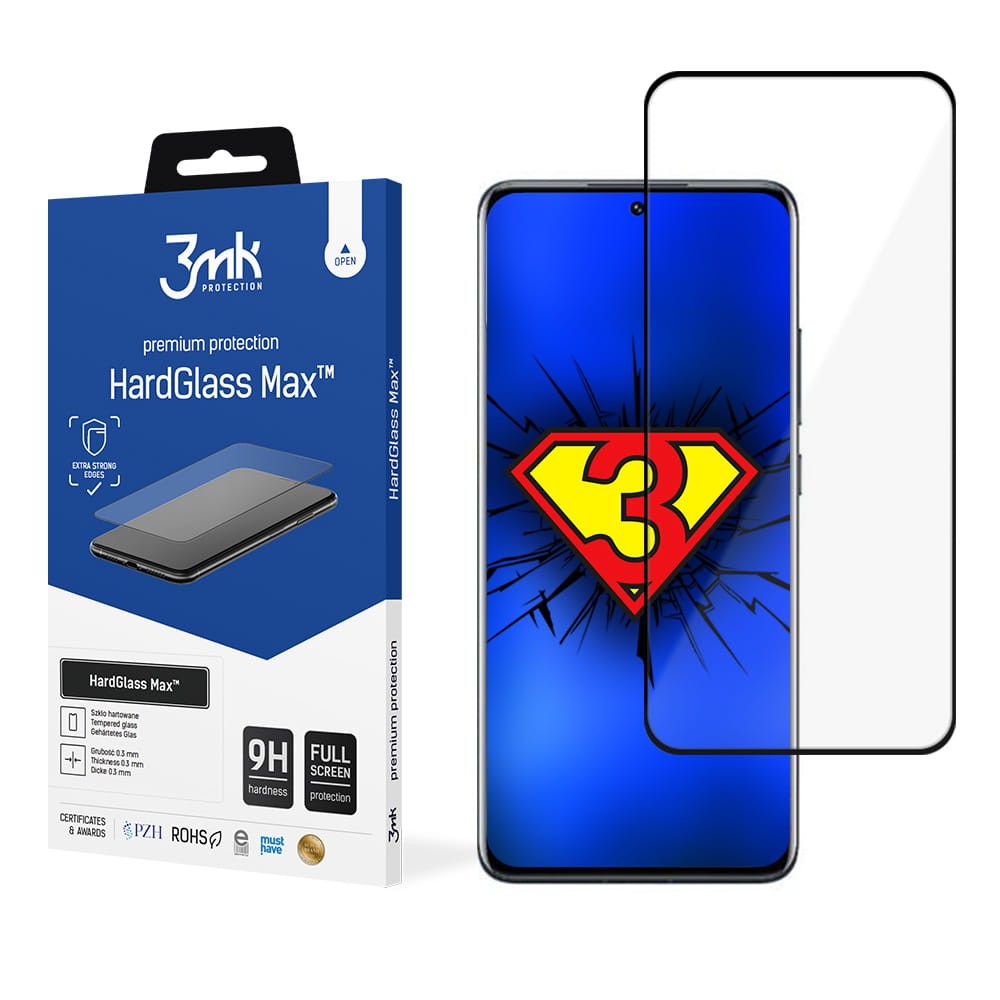 LCD apsauginis stikliukas 3mk Hard Glass Max Xiaomi 12/12X juodas