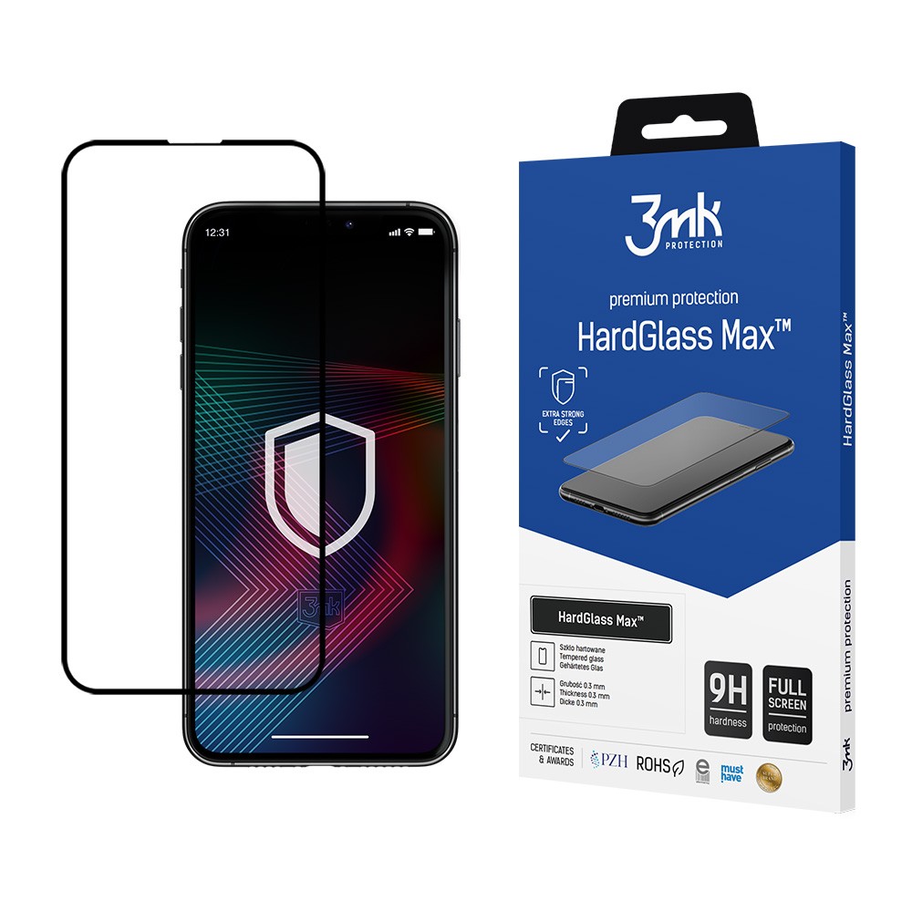 LCD apsauginis stikliukas 3mk Hard Glass Max Apple iPhone 14 Plus juodas