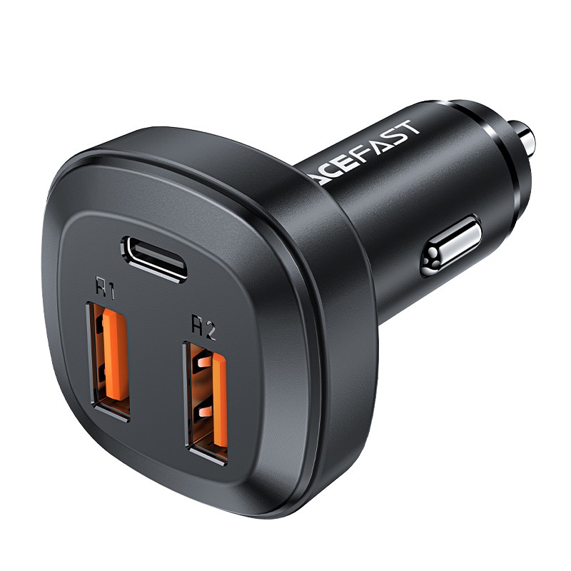 Automobilinis įkroviklis Acefast B9 66W 2xUSB-A+USB-C juodas