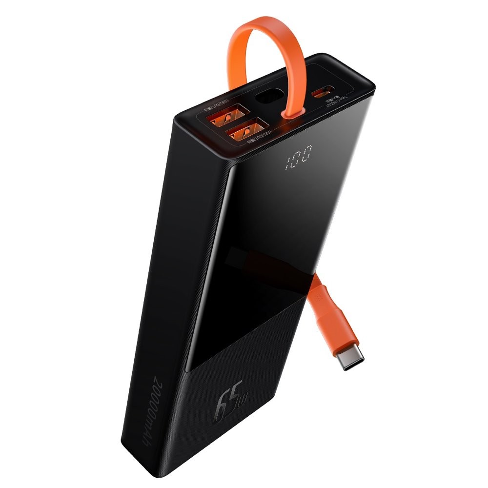 Išorinė baterija nešiojamiems kompiuteriams Power Bank Baseus Elf 65W 20000mAh juoda PPJL000001