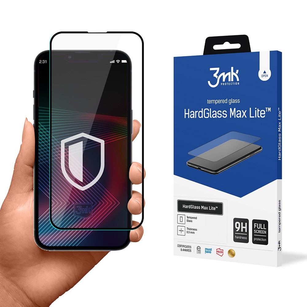 LCD apsauginis stikliukas 3mk Hard Glass Max Lite Xiaomi 13 Pro juodas