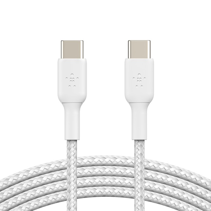 USB kabelis Belkin Boost Charge Braided USB-C to USB-C 1.0m baltas