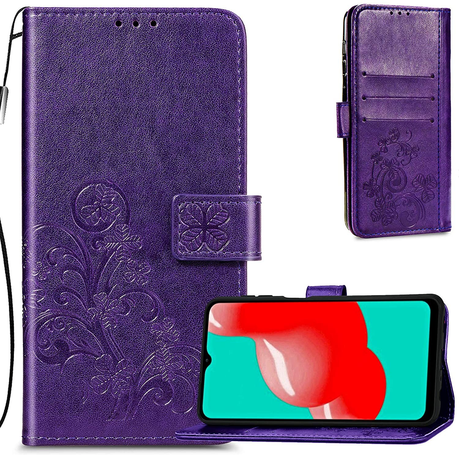 Dėklas Flower Book Samsung A245 A24 4G/A246 A24 5G violetinis