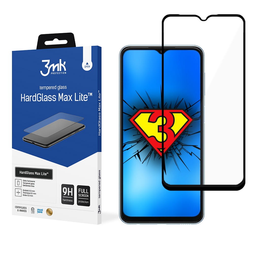 LCD apsauginis stikliukas 3mk Hard Glass Max Lite Samsung A245 A24 4G/A246 A24 5G juodas