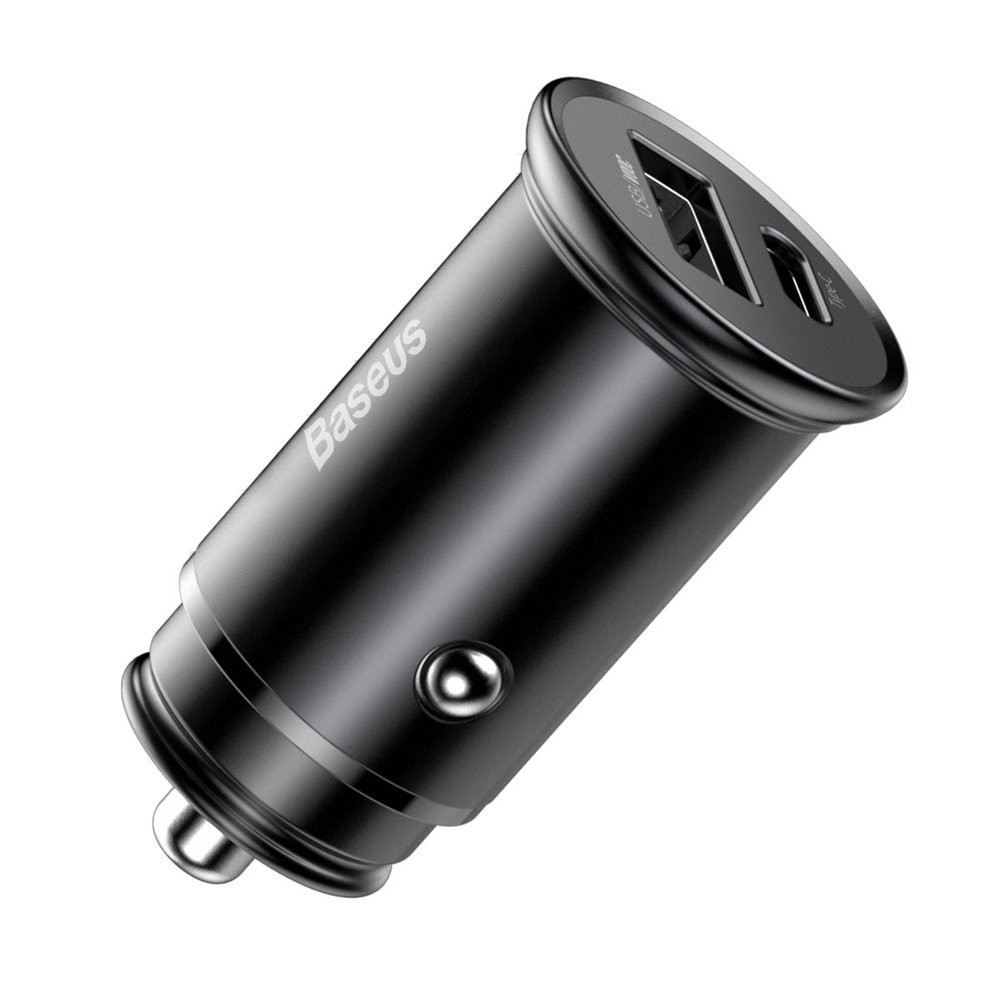 Automobilinis įkroviklis Baseus Circular PPS 30W Type-C/USB-A juodas CCYS-C01