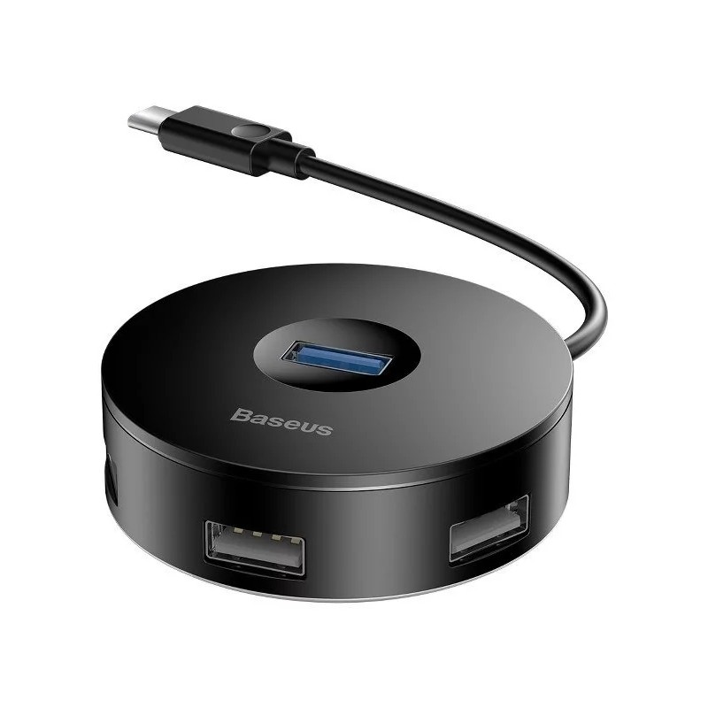 Adapteris Baseus Airjoy HUB Type-C to USB3.0 + 3xUSB2.0 juodas CAHUB-G01