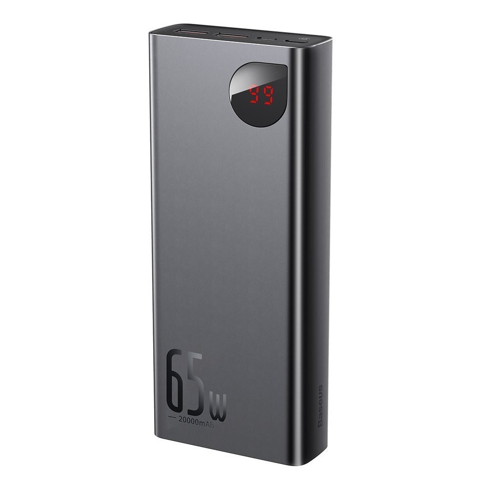 Išorinė baterija Power Bank Baseus Adaman 65W 20000mAh + Type-C 0.3m juoda PPIMDA-D01