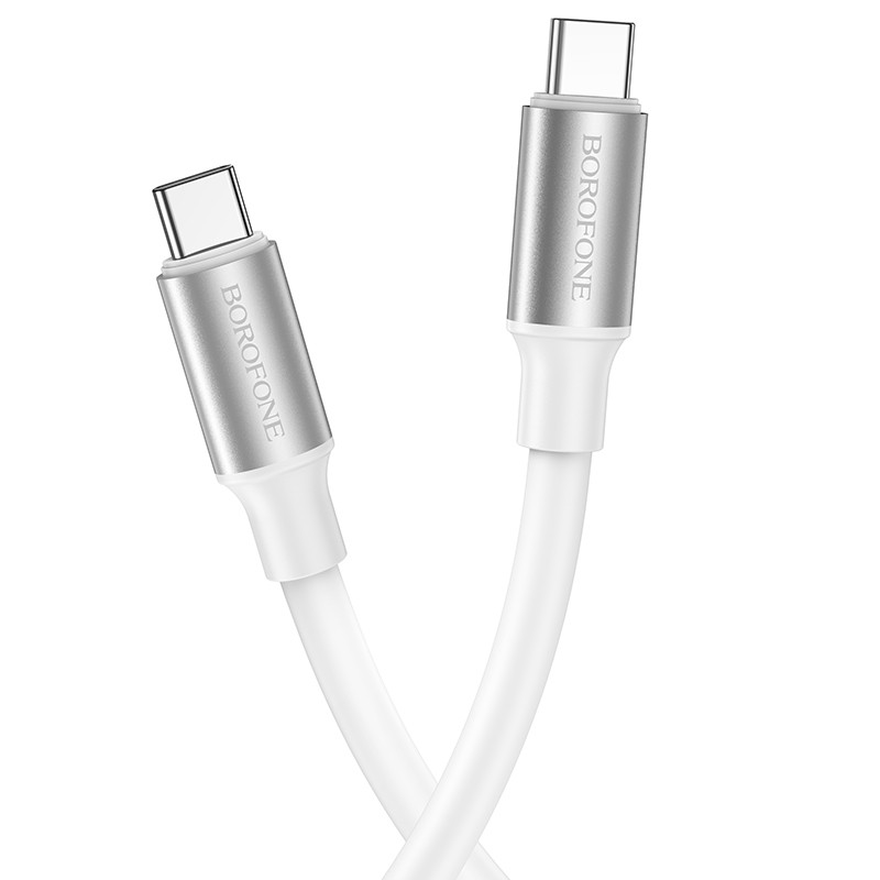 USB kabelis Borofone BX82 60W Type-C to Type-C 1.0m baltas
