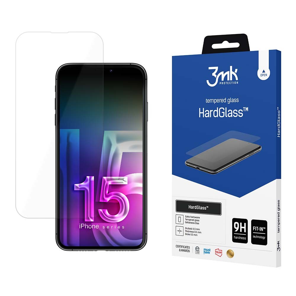 LCD apsauginis stikliukas 3mk Hard Glass Apple iPhone 15 Plus