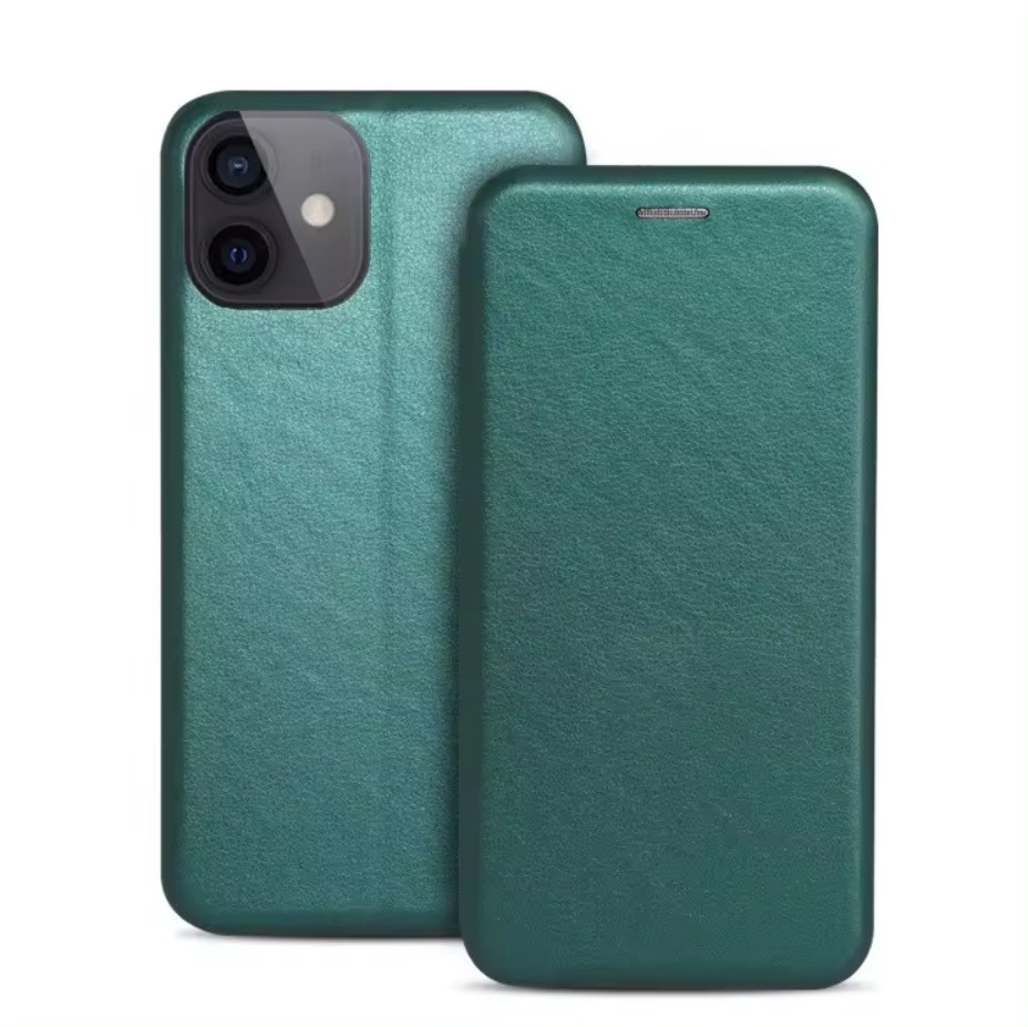 Dėklas Book Elegance Apple iPhone 12 Pro Max tamsiai žalias