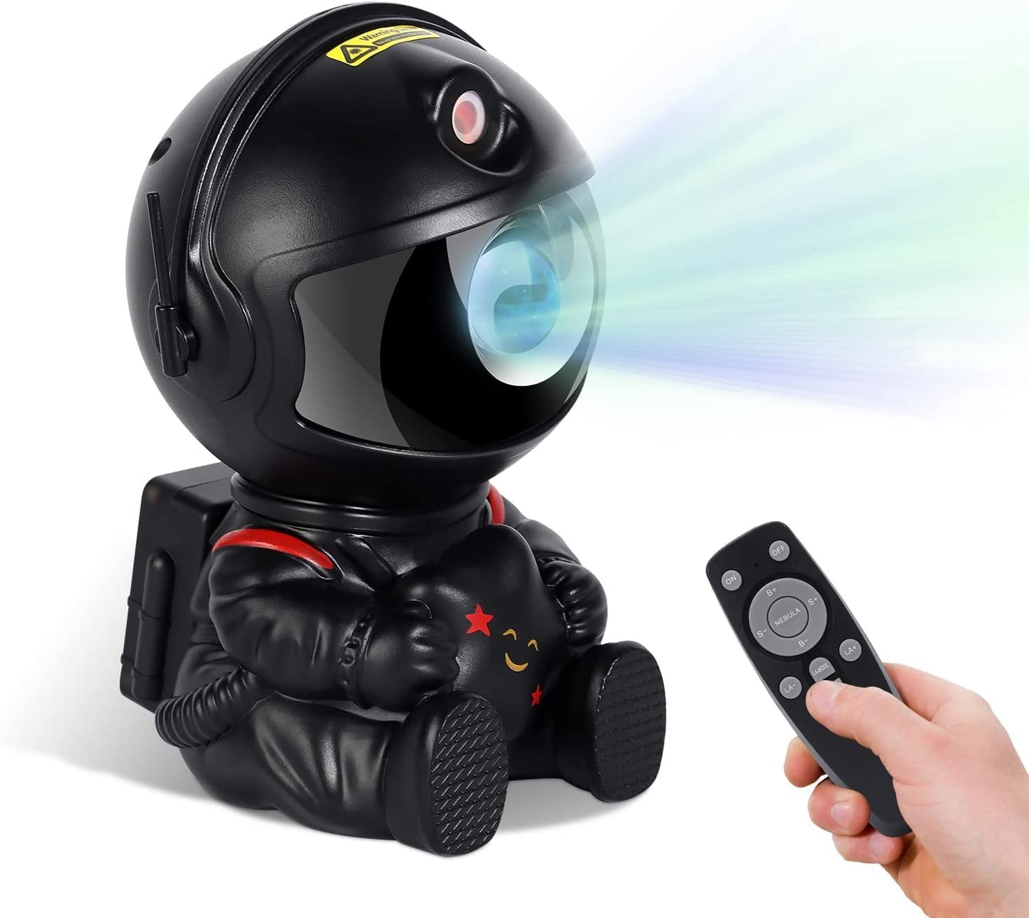 LED 3D galaktikų ir žvaigždžių projektorius Reach Mini Astronaut, juodas