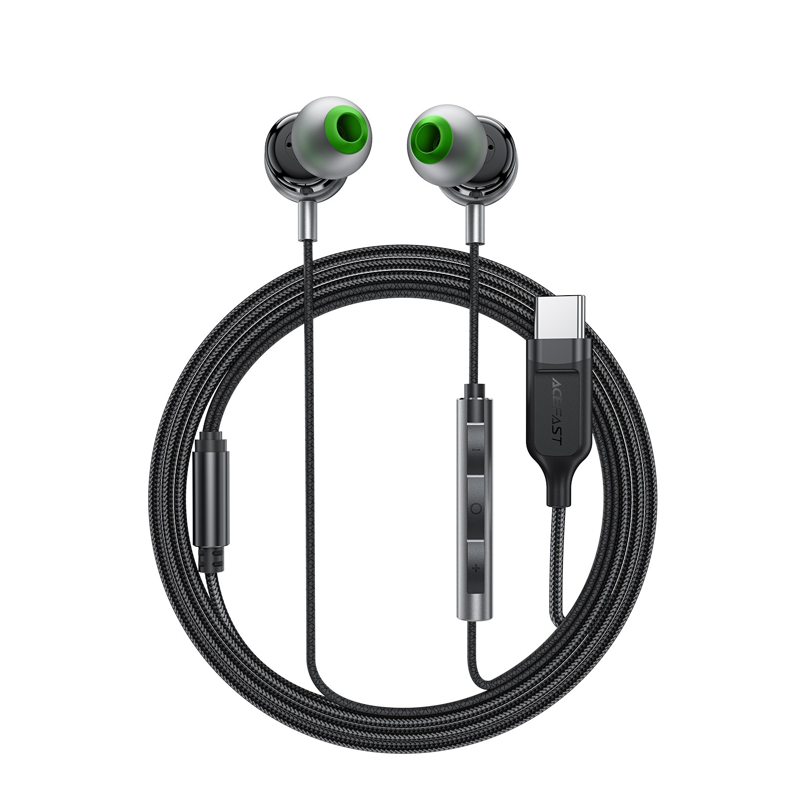 Ausinės Acefast L5 USB-C juodos