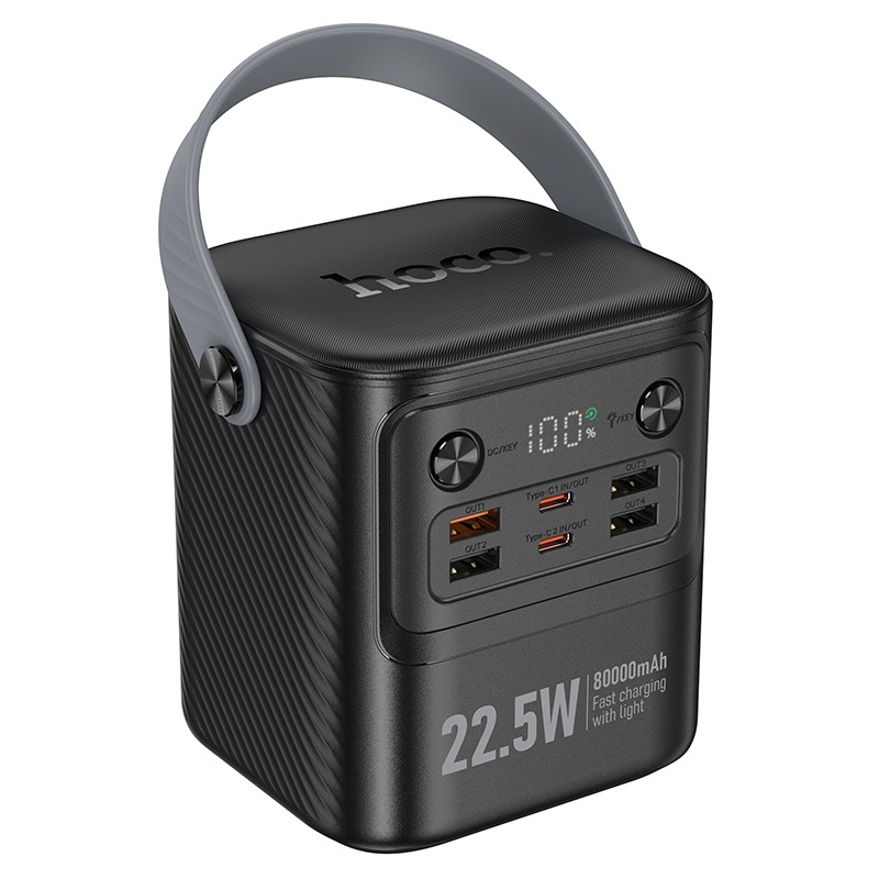 Išorinė baterija Power Bank Hoco J152 22.5W+PD20W 80000mAh juoda