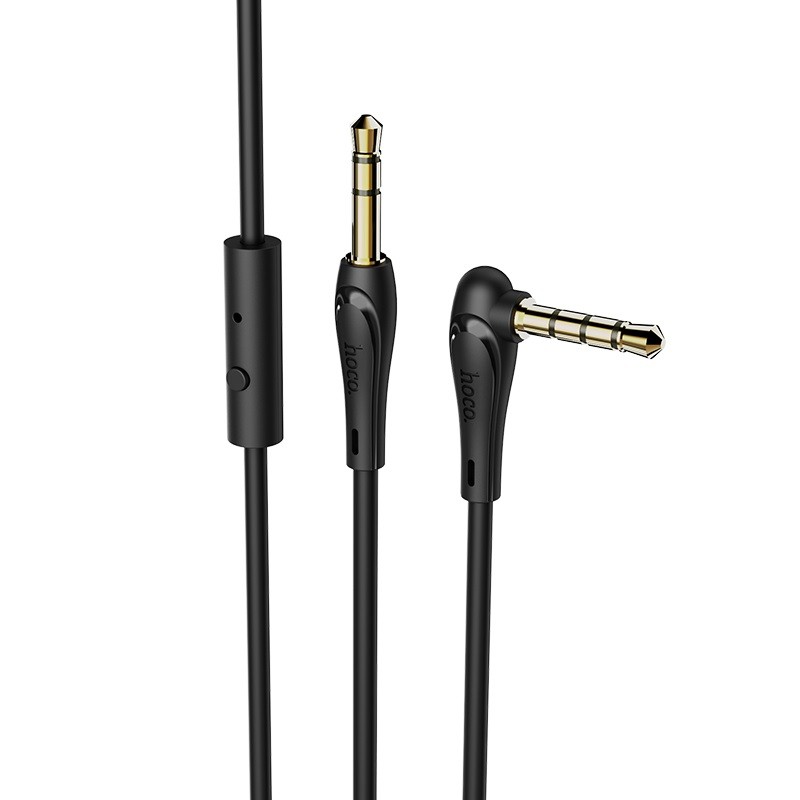 Audio adapteris Hoco UPA15 AUX 3,5mm į 3,5mm su mikrofonu juodas
