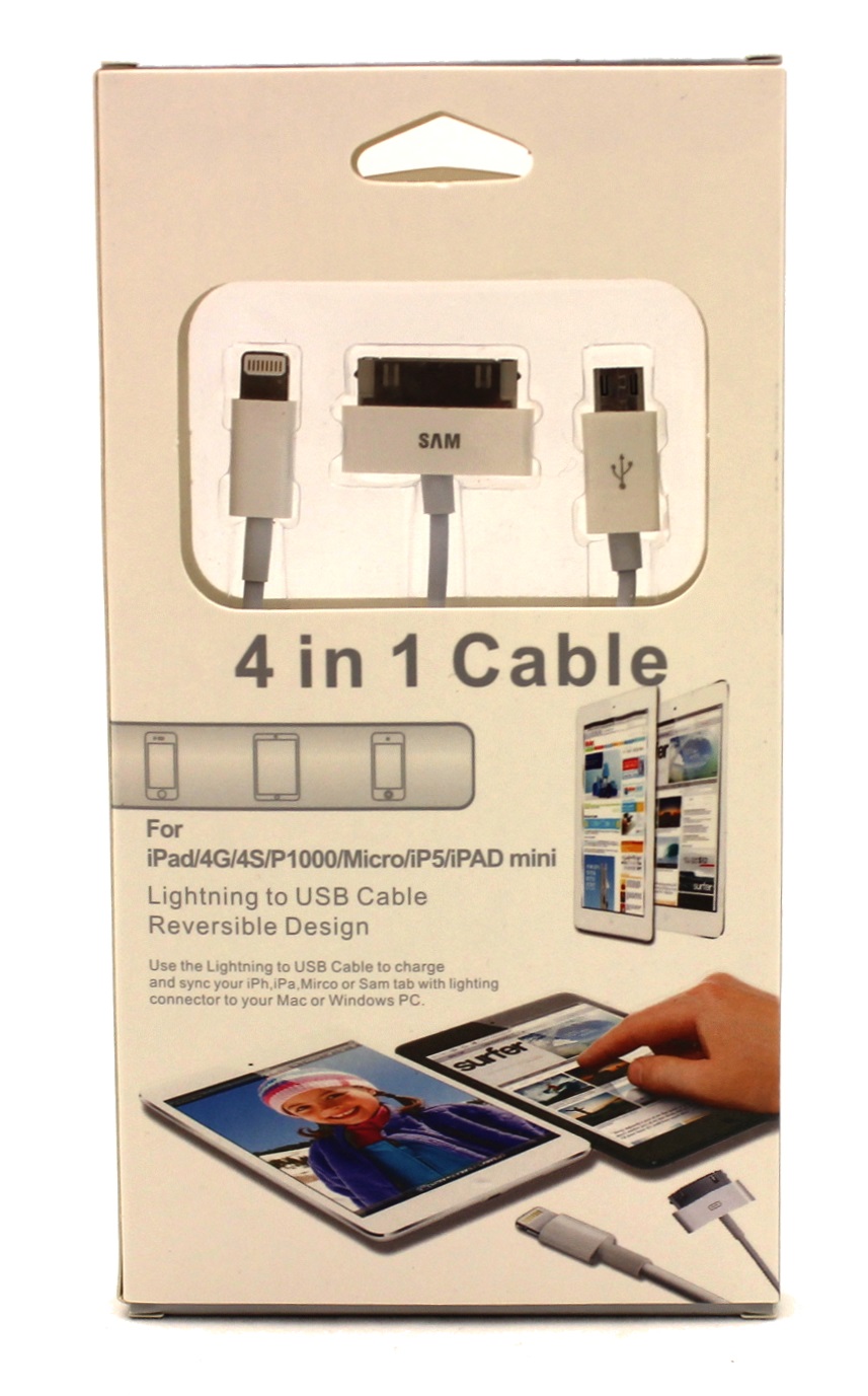 USB įkrovimo adapteris 4in1 (microUSB-TAB-5G)